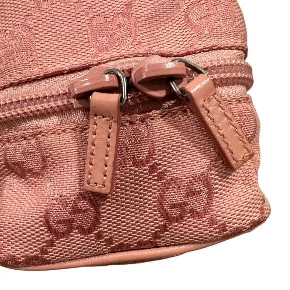Genuine vintage GUCCI pink mini drawstring bag purse pouch signature logo